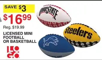Dunham's Sports LICENSED MINI FOOTBALL OR BASKETBALL offer
