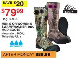 Dunham's Sports MEN'S OR WOMEN'S SWAMPWALKER 1000 MUD BOOTS offer