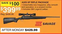 Dunham's Sports SAVAGE AXIS XP RIFLE PACKAGE offer
