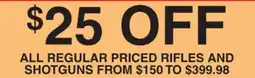 Dunham's Sports ALL REGULAR PRICED RIFLES AND SHOTGUNS offer