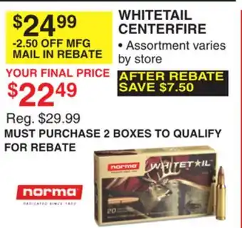 Dunham's Sports WHITETAIL CENTERFIRE offer