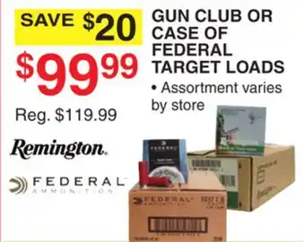Dunham's Sports GUN CLUB CASE OF FEDERAL TARGET LOADS offer