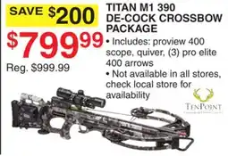 Dunham's Sports TITAN M1 390 DE-COCK CROSSBOW PACKAGE offer