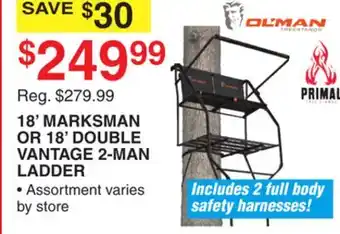 Dunham's Sports 18' MARKSMAN OR 18' DOUBLE VANTAGE 2-MAN LADDER offer
