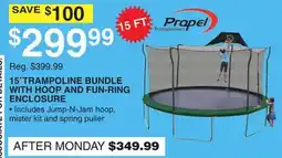 Dunham's Sports 15' TRAMPOLINE BUNDLE WITH HOOP AND FUN-RING ENCLOSURE offer