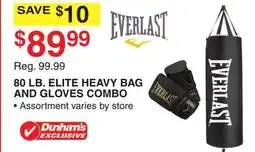 Dunham's Sports 80 LB. ELITE HEAVY BAG AND GLOVES COMBO offer