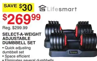 Dunham's Sports SELECT-A-WEIGHT ADJUSTABLE DUMBBELL SET offer