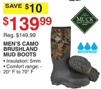 Dunham's Sports MEN'S CAMO BRUSHLAND MUD BOOTS offer