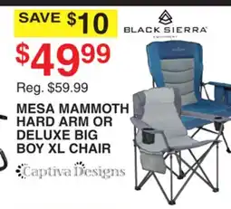 Dunham's Sports BLACK SIERRA MESA MAMMOTH HARD ARM OR DELUXE BIG BOY XL CHAIR offer