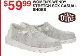 Dunham's Sports HEY DUDE WOMEN'S WENDY STRETCH SOX CASUAL SHOES offer