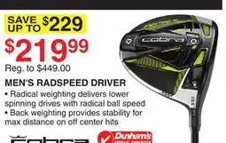 Dunham's Sports MEN'S RADSPEED DRIVER offer