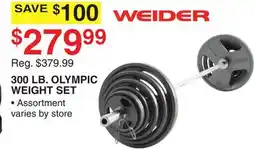 Dunham's Sports 300 LB. OLYMPIC WEIGHT SET offer