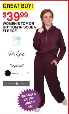 Dunham's Sports WOMEN'S TOP OR BOTTOM IN SCUBA FLEECE offer