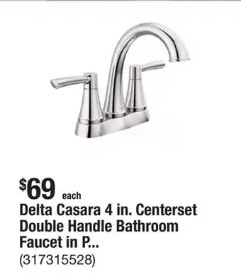 The Home Depot Delta Casara 4 in. Centerset Double Handle Bathroom Faucet in Polished Chrome offer