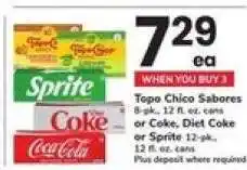 Safeway Topo Chico Sabores, Coke, Diet Coke, Sprite offer