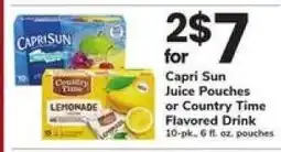 Safeway Capri Sun Juice Pouches or Country Time Flavored Drink offer