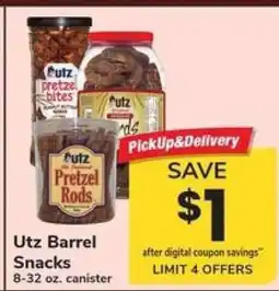 Safeway Utz Barrel Snacks offer