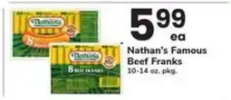Safeway Nathan's Famous Beef Franks offer