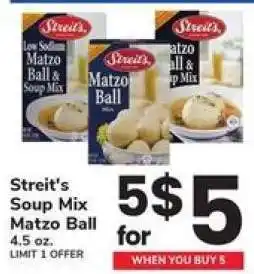 Safeway Streit's Soup Mix Matzo Ball offer