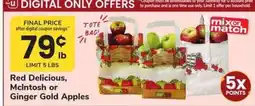 Safeway Red Delicious, McIntosh or Ginger Gold Apples offer