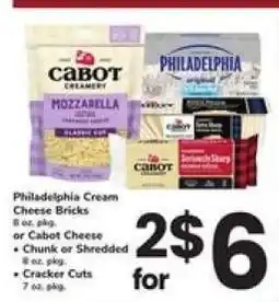 Safeway Philadelphia Cream Cheese Bricks or Cabot Cheese offer