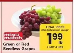Safeway Green or Red Seedless Grapes offer