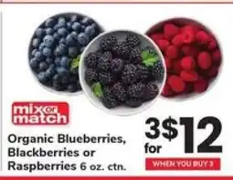 Safeway Organic Blueberries, Blackberries or Raspberries offer