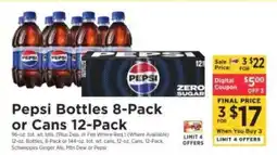 ShopRite Pepsi Bottles 8-Pack or Cans 12-Pack offer