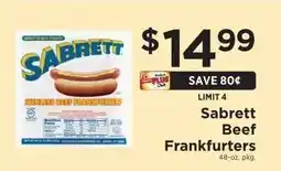 ShopRite Sabrett Beef Frankfurters offer