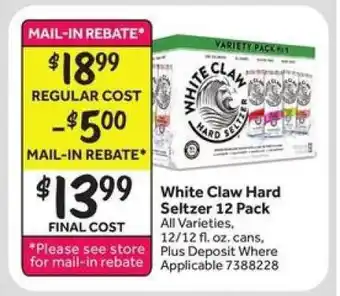 Stop&Shop White Claw Hard Seltzer 12 Pack offer