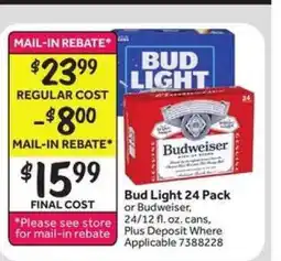 Stop&Shop Bud Light 24 Pack offer