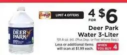ShopRite Deer Park Water 3-Liter offer
