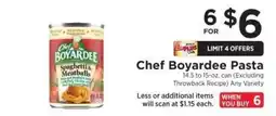 ShopRite Chef Boyardee Pasta offer
