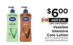 ShopRite Vaseline Intensive Care Lotion offer