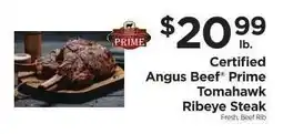 ShopRite Certified Angus Beef Prime Tomahawk Ribeye Steak offer