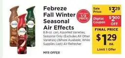 ShopRite Febreze Fall Winter Seasonal Air Effects offer