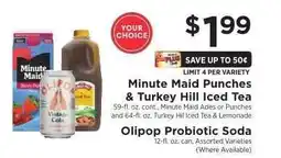ShopRite Minute Maid Punches, Turkey Hill Iced Tea, Olipop Probiotic Soda offer