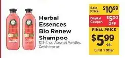 ShopRite Herbal Essences bio: renew Shampoo offer
