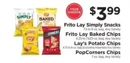 ShopRite Frito Lay Simply Snacks, Frito Lay Baked Chips, Lay’s Potato Chips, PopCorners Chips offer