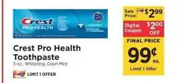 ShopRite Crest Pro-Health Toothpaste offer