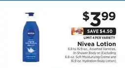 ShopRite Nivea Lotion offer