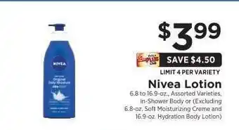 ShopRite Nivea Lotion offer