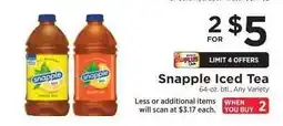 ShopRite Snapple Iced Tea offer