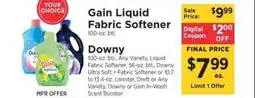 ShopRite Gain Liquid Fabric Softener / Downy offer
