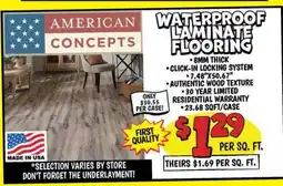 Ollie's WATERPROOF LAMINATE FLOORING offer