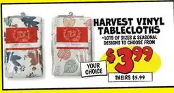 Ollie's HARVEST VINYL TABLECLOTHS offer