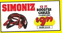 Ollie's SIMONIZ 12 FT. BOOSTER CABLES offer