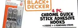 Ollie's BLACK+ DECKER 4 PC. CHROME QUICK STICK ADHESIVE HOOKS offer