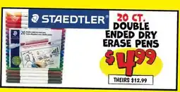 Ollie's STAEDTLER 20 CT. DOUBLE ENDED DRY ERASE PENTS offer
