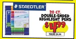 Ollie's STAEDTLER 20 CT. - DOUBLE-ENDED HIGHLIGHT PENS offer